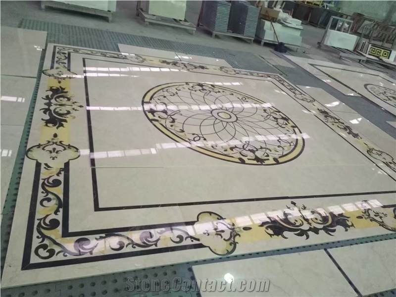 Customizable Marble Polished Tile Round Medallion Patterns