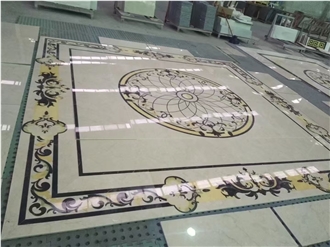 Customizable Marble Polished Tile Round Medallion Patterns