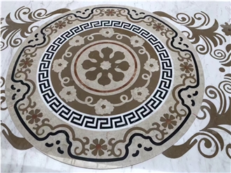 Customizable Natural Marble Stone Medallion Waterjet Pattern