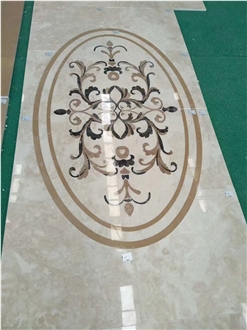 Customizable Natural Marble Stone Medallion Waterjet Pattern