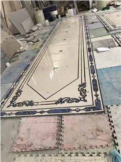 Customizable Natural Marble Stone Medallion Waterjet Pattern