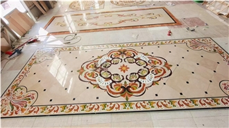 Customized Flower Marble Round Medallion Marble Tile Inlay