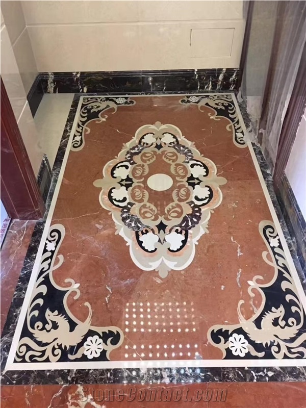 Customized Flower Marble Round Medallion Marble Tile Inlay