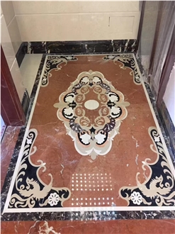 Customized Flower Marble Round Medallion Marble Tile Inlay