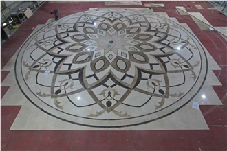 Customized Flower Marble Round Medallion Marble Tile Inlay