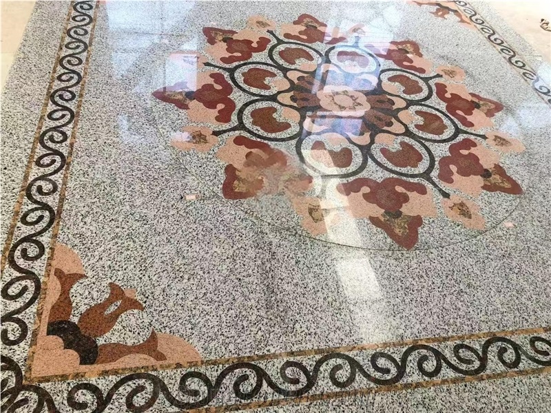 Customized Flower Natural Marble Waterjet Medallions Pattern