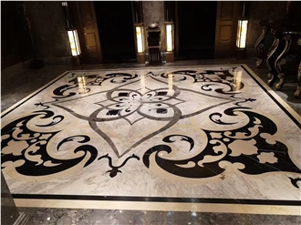 Customized Flower Natural Marble Waterjet Medallions Pattern