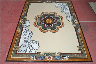 Customized Flower Natural Marble Waterjet Medallions Pattern