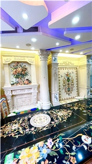 Customized Marble Waterjet Medallions For Hotel Villa Floor