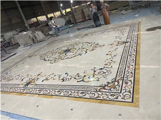 High End Hotel Project Marble Flooring Waterjet Medallions