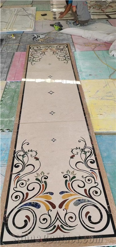 High End Hotel Project Marble Flooring Waterjet Medallions