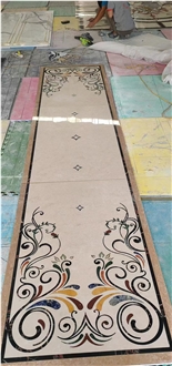 High End Hotel Project Marble Flooring Waterjet Medallions