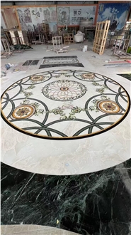 Hotel Lobby Flooring Marble Medallion Inlay Pattern