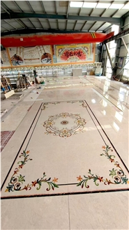 Hotel Lobby Flooring Marble Medallion Inlay Pattern