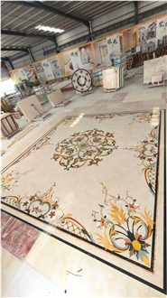 Hotel Lobby Flooring Marble Medallion Inlay Pattern