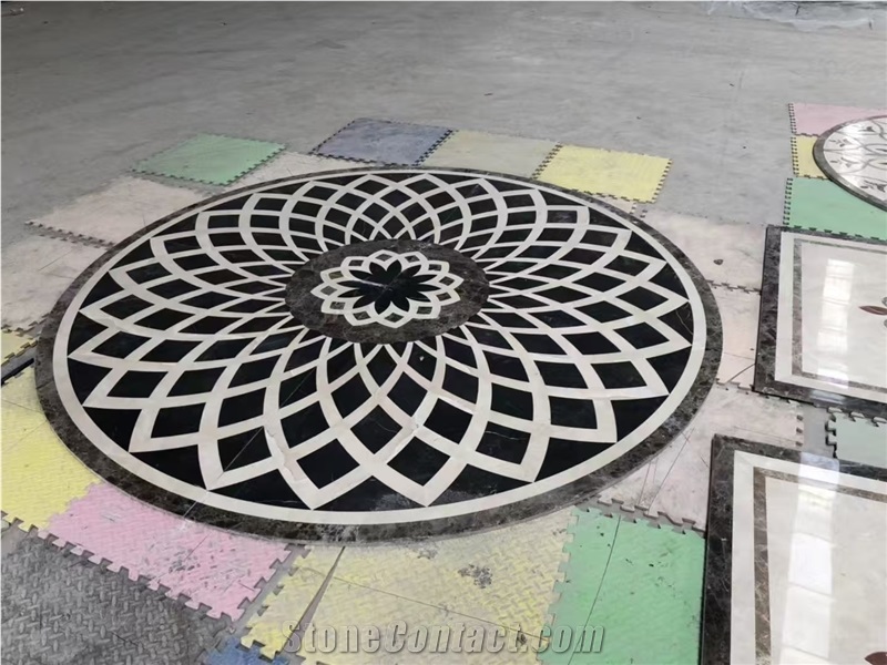 Luxury Interior Design Marble Flooring Waterjet Medallions