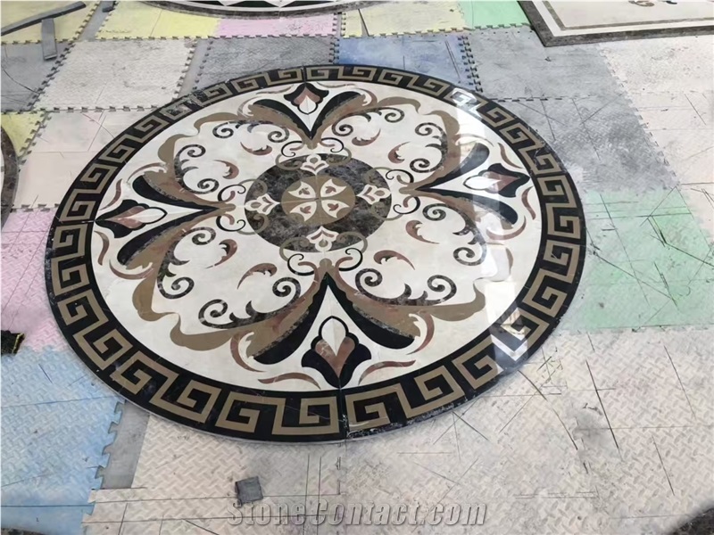 Luxury Interior Design Marble Flooring Waterjet Medallions