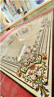 Marble Hotel Lobby Waterjet Square Medallions Factory