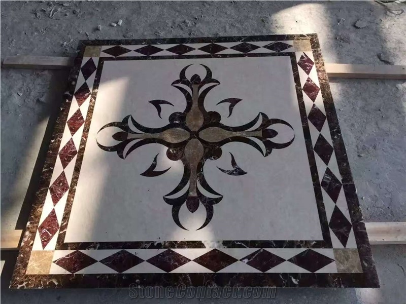 Marble Logo Customized Waterjet Medallions Patterns