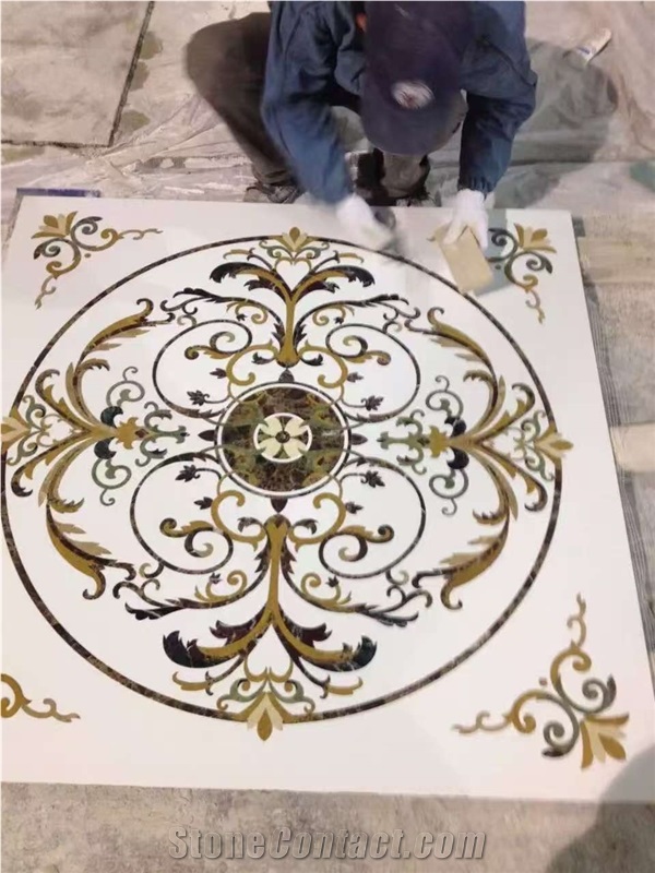 Marble Logo Customized Waterjet Medallions Patterns