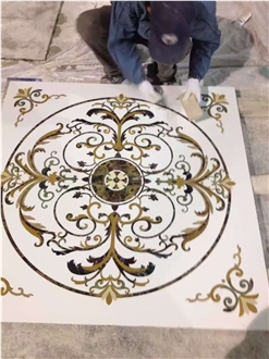 Marble Logo Customized Waterjet Medallions Patterns