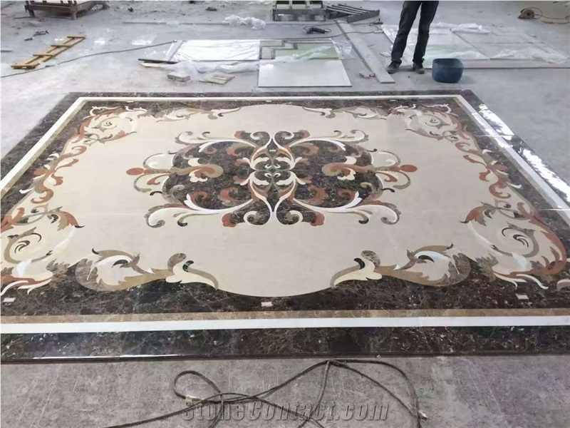Marble Logo Customized Waterjet Medallions Patterns