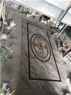 Marble Logo Customized Waterjet Medallions Patterns