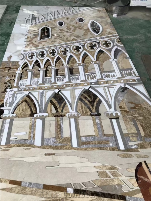 Marble Waterjet Cutting Medallions Stone Flooring Products
