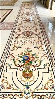 Marble Waterjet Medallion Carpet Pattern For Villa