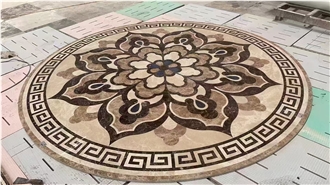 Marble Waterjet Medallion Carpet Pattern For Villa
