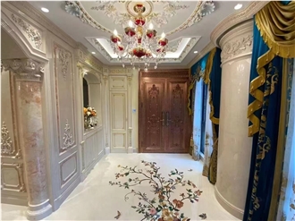 Marble Waterjet Medallion Carpet Pattern For Villa