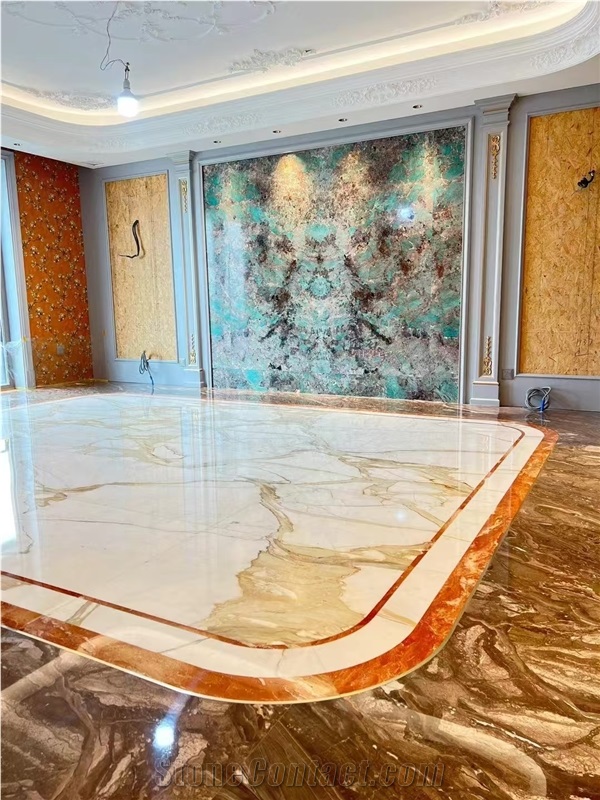 Marble Waterjet Medallion Carpet Pattern For Villa