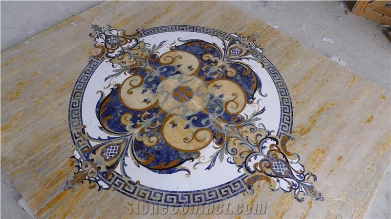 Natural Marble Water Jet Round Medallions Pattern
