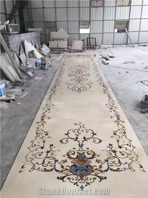 Natural Marble Water Jet Round Medallions Pattern