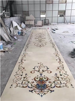 Natural Marble Water Jet Round Medallions Pattern