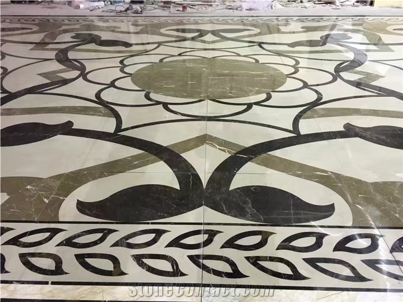Natural Marble Water Jet Round Medallions Pattern