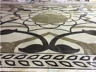 Natural Marble Water Jet Round Medallions Pattern
