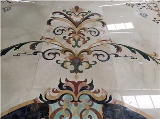 Natural Marble Water Jet Round Medallions Pattern