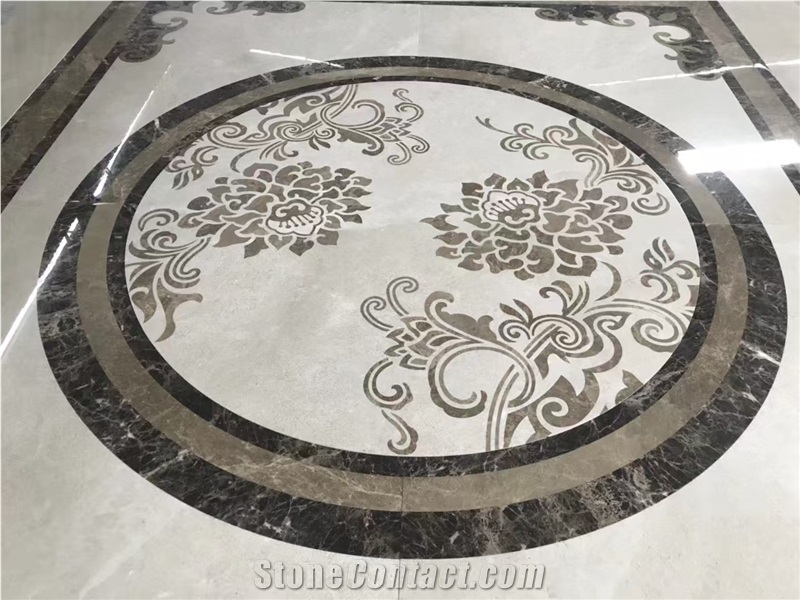 Natural Marble Water Jet Round Medallions Pattern