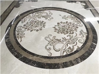 Natural Marble Water Jet Round Medallions Pattern