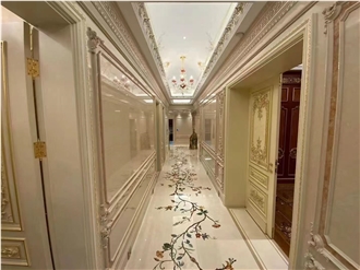 Natural Marble Waterjet Medallion For Backgound Wall Design