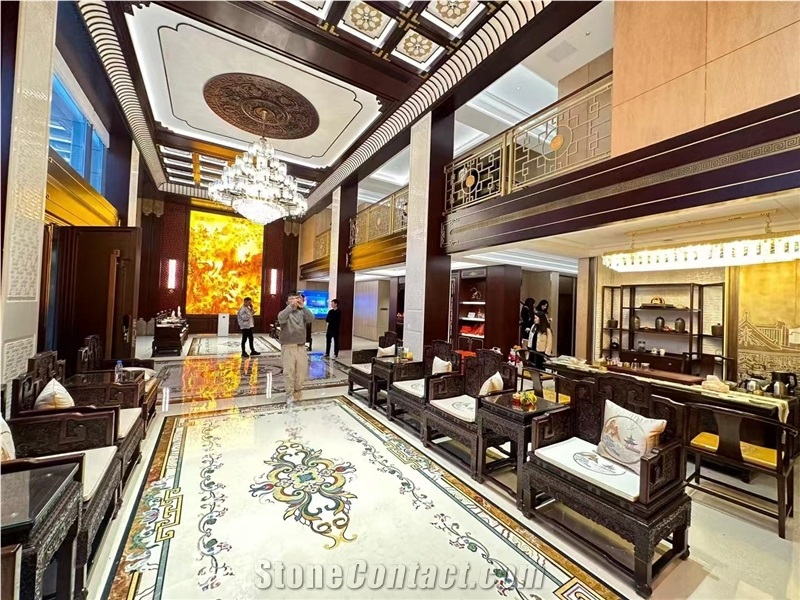 Natural Marble Waterjet Medallion For Backgound Wall Design