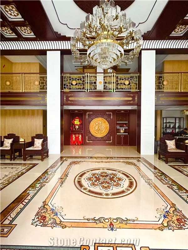 Natural Marble Waterjet Medallion For Backgound Wall Design