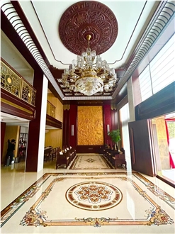 Natural Marble Waterjet Medallion For Backgound Wall Design