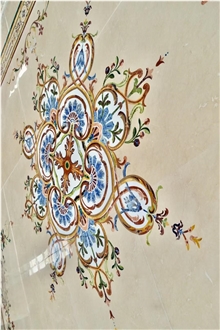 Natural Marble Waterjet Medallions Polished Pattern Products