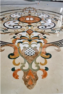 Natural Marble Waterjet Medallions Polished Pattern Products