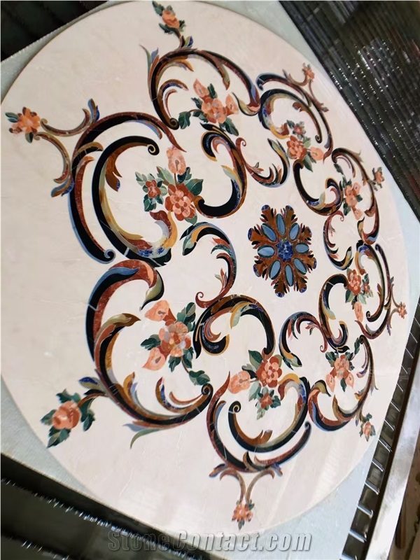Natural Marble Waterjet Medallions Polished Pattern Products