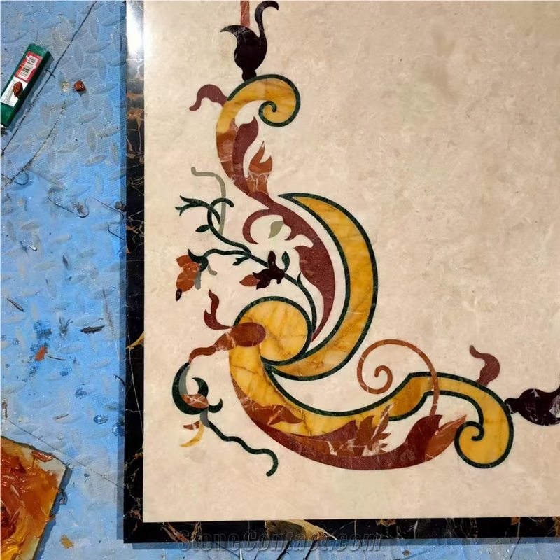 Popular Design Water Jet Inlay Medallions For High End Villa