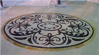 Square Marble Waterjet Floor Medallion From China