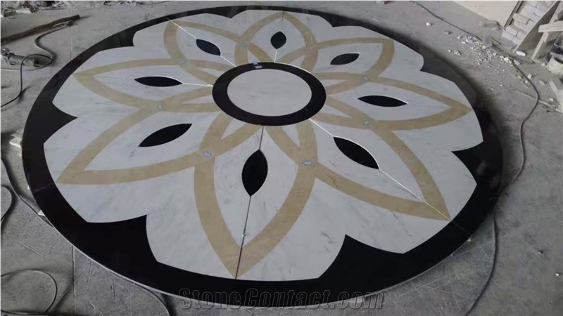 Square Marble Waterjet Floor Medallion From China